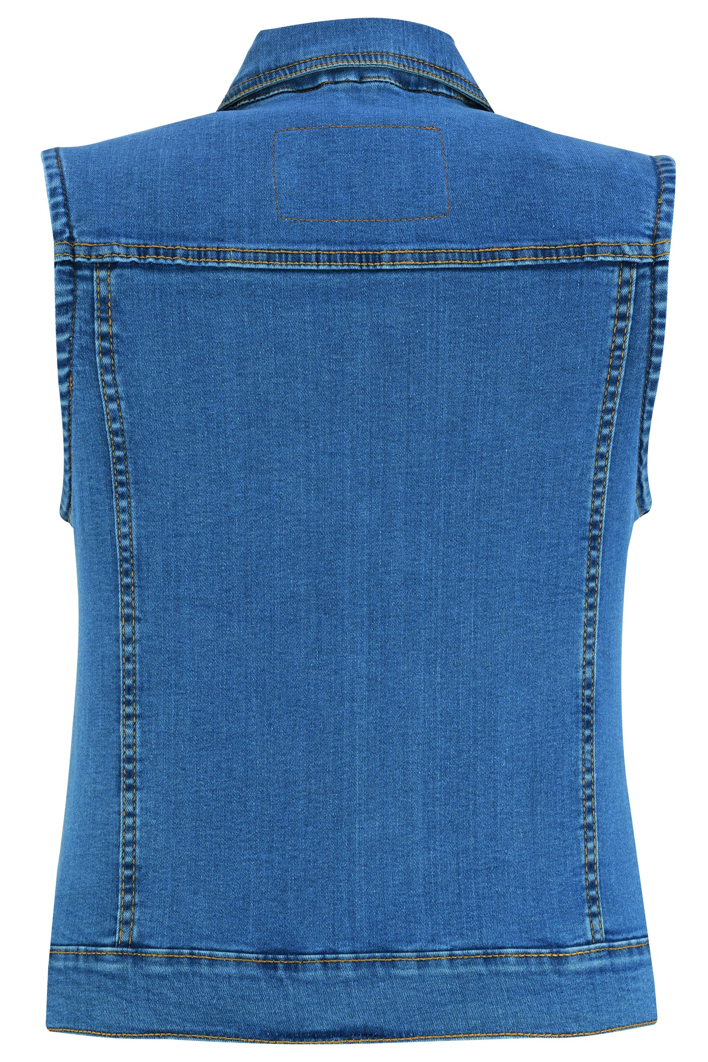 DM Women's Blue Denim Snap Front Vest