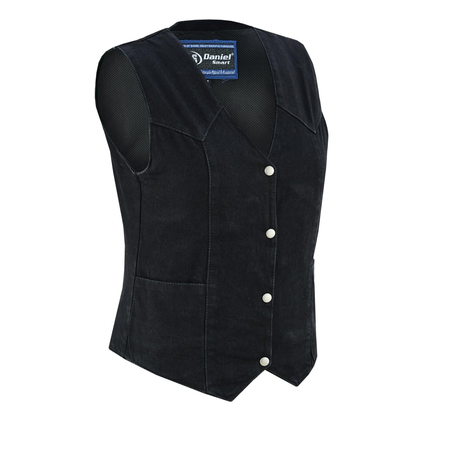 DM Women's Denim Classic Plain Sides Vest