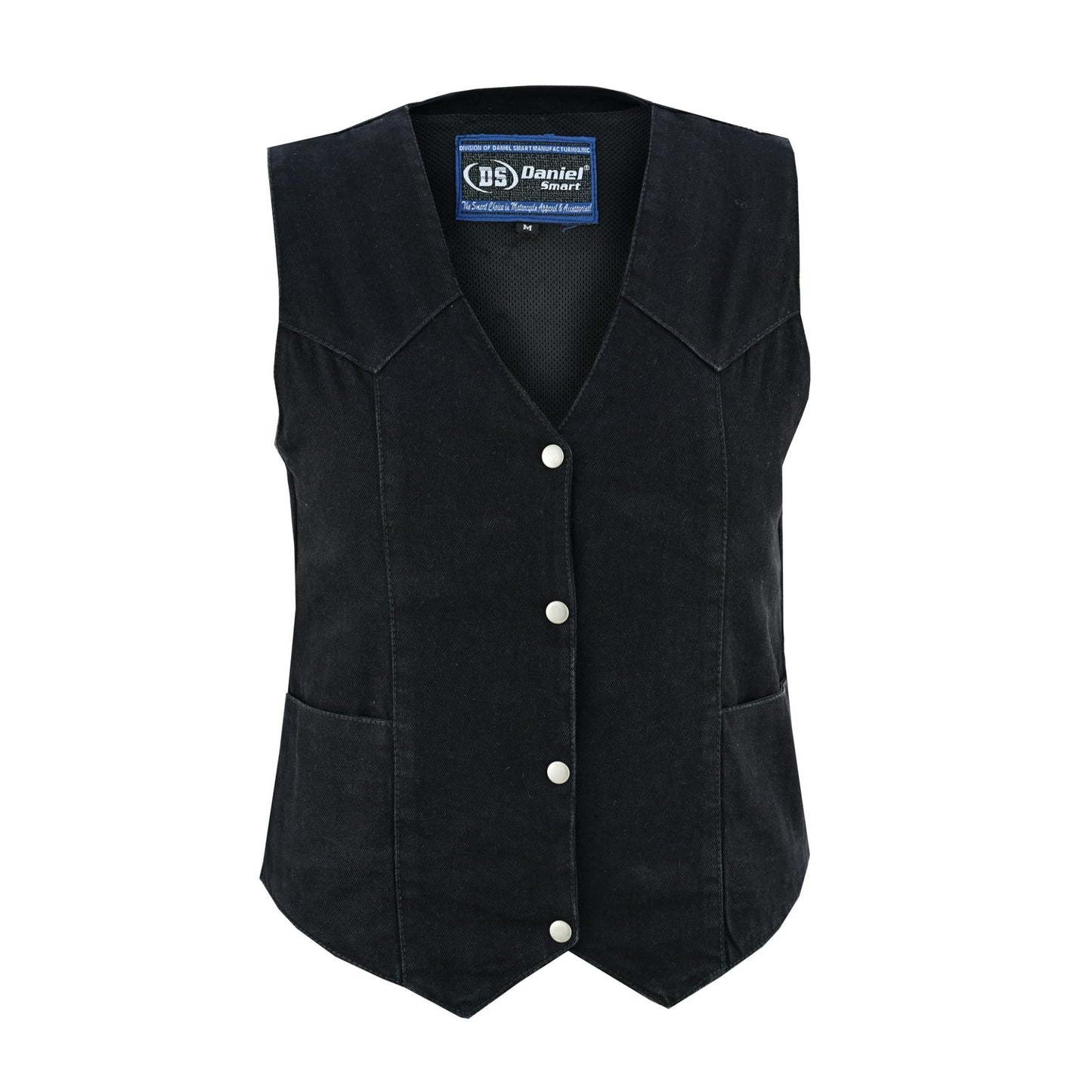 DM Women's Denim Classic Plain Sides Vest