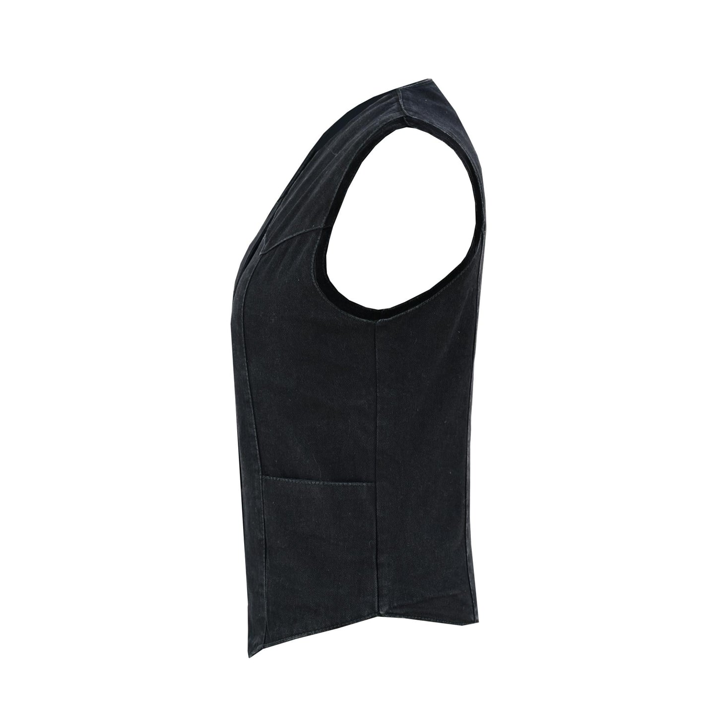 DM Women's Denim Classic Plain Sides Vest