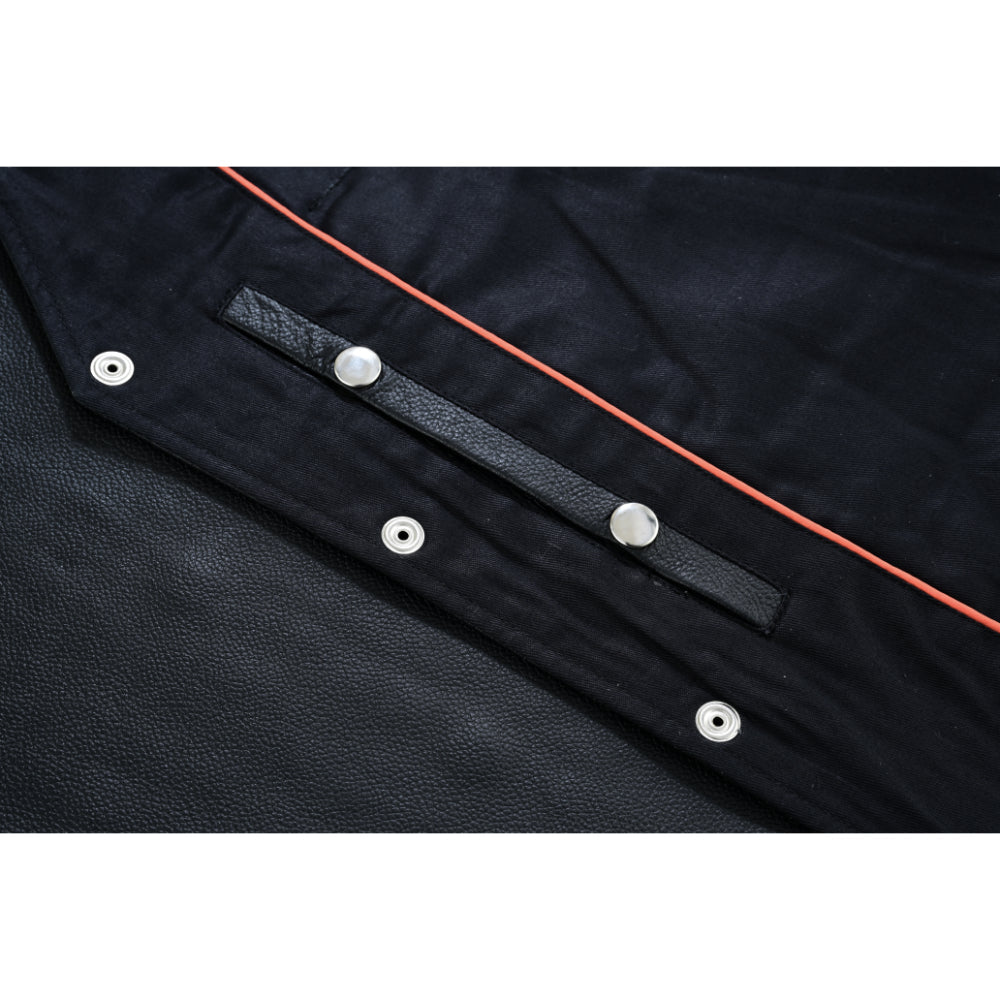 RC Buffalo Nickel Black Leather Vest for Men - Customizable Back & Satin Liner