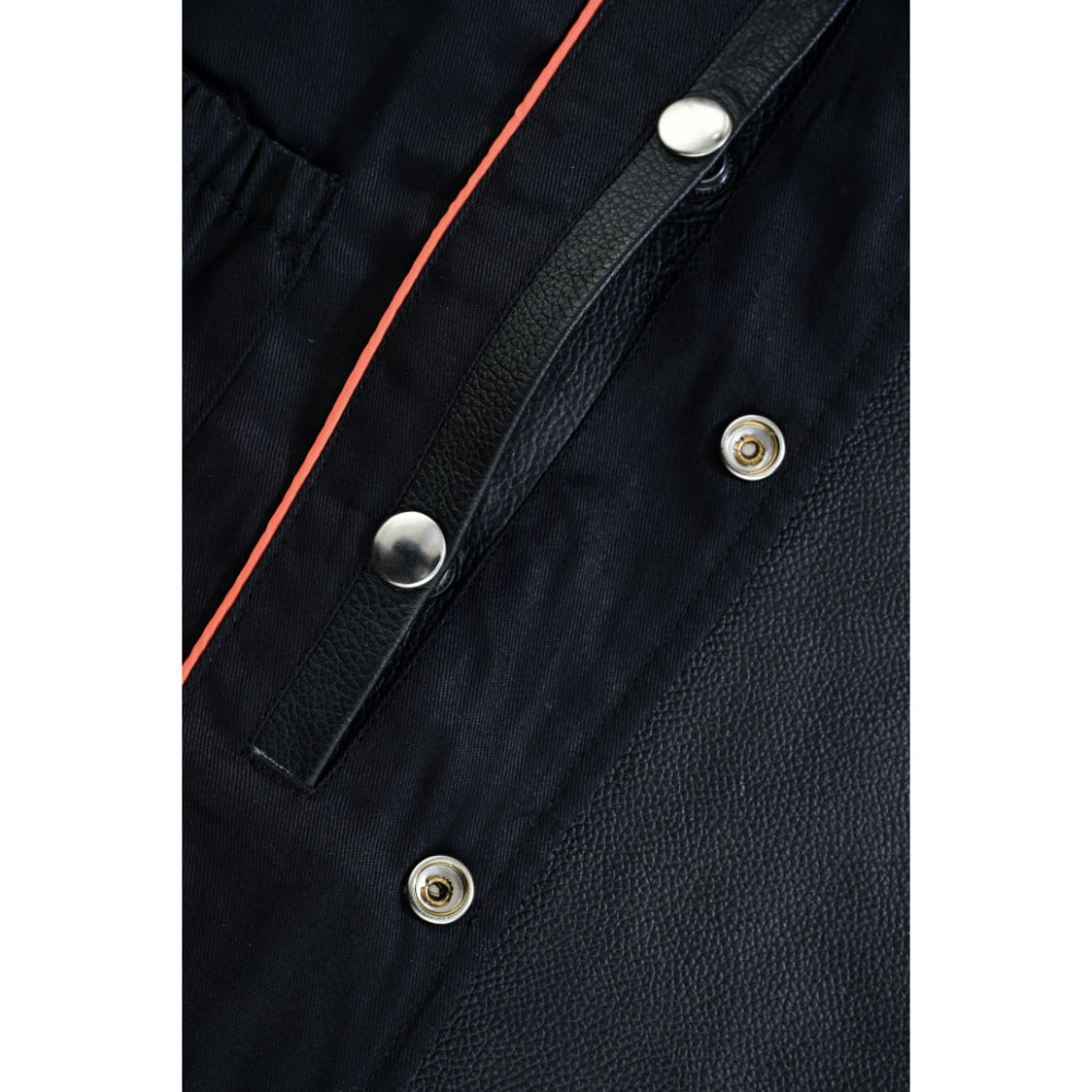 RC Buffalo Nickel Black Leather Vest for Men - Customizable Back & Satin Liner