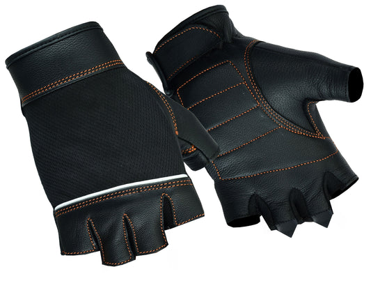RC Women's Fingerless Glove with Orange Stitching Details