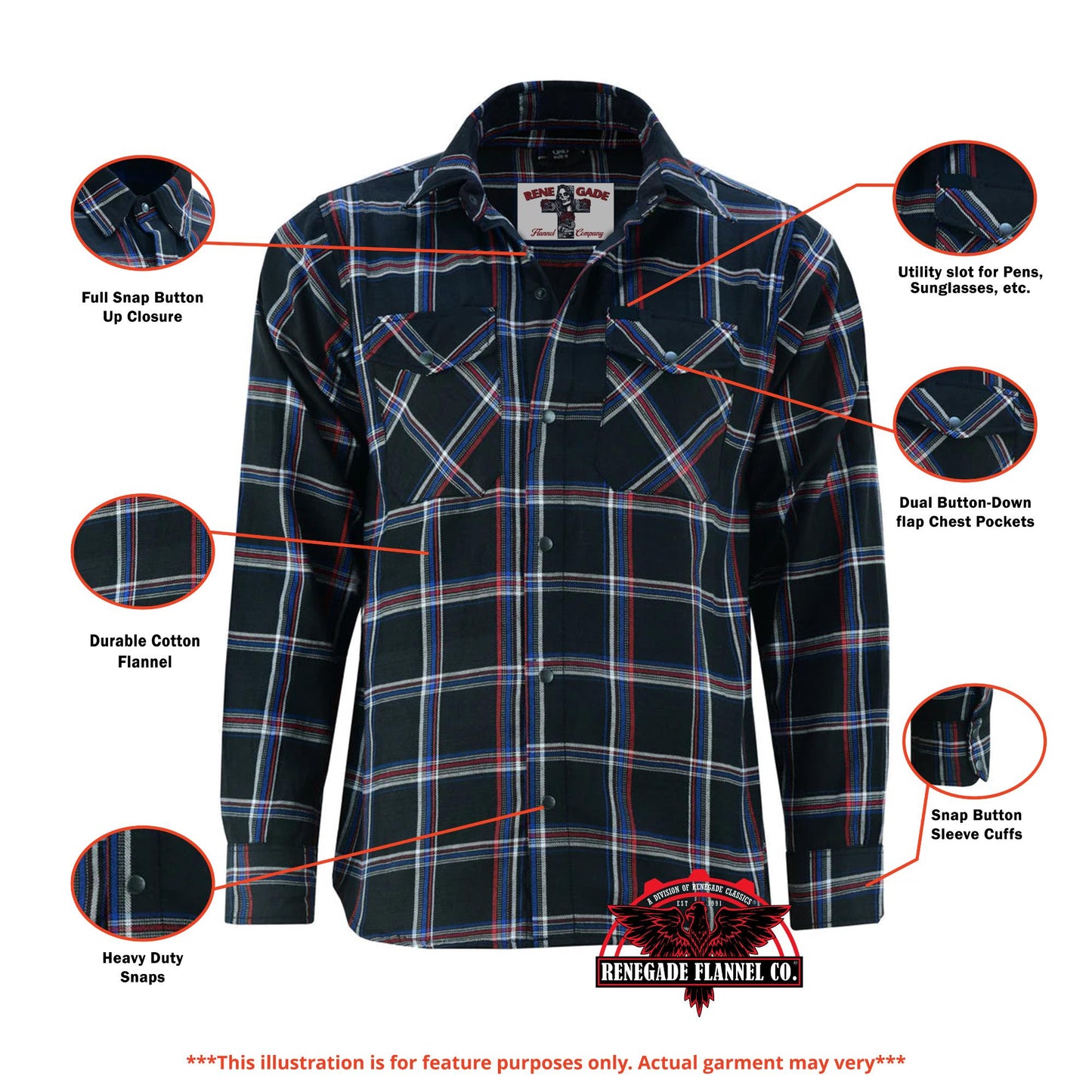 RC Flannel Shirt - Black, Red and Blue