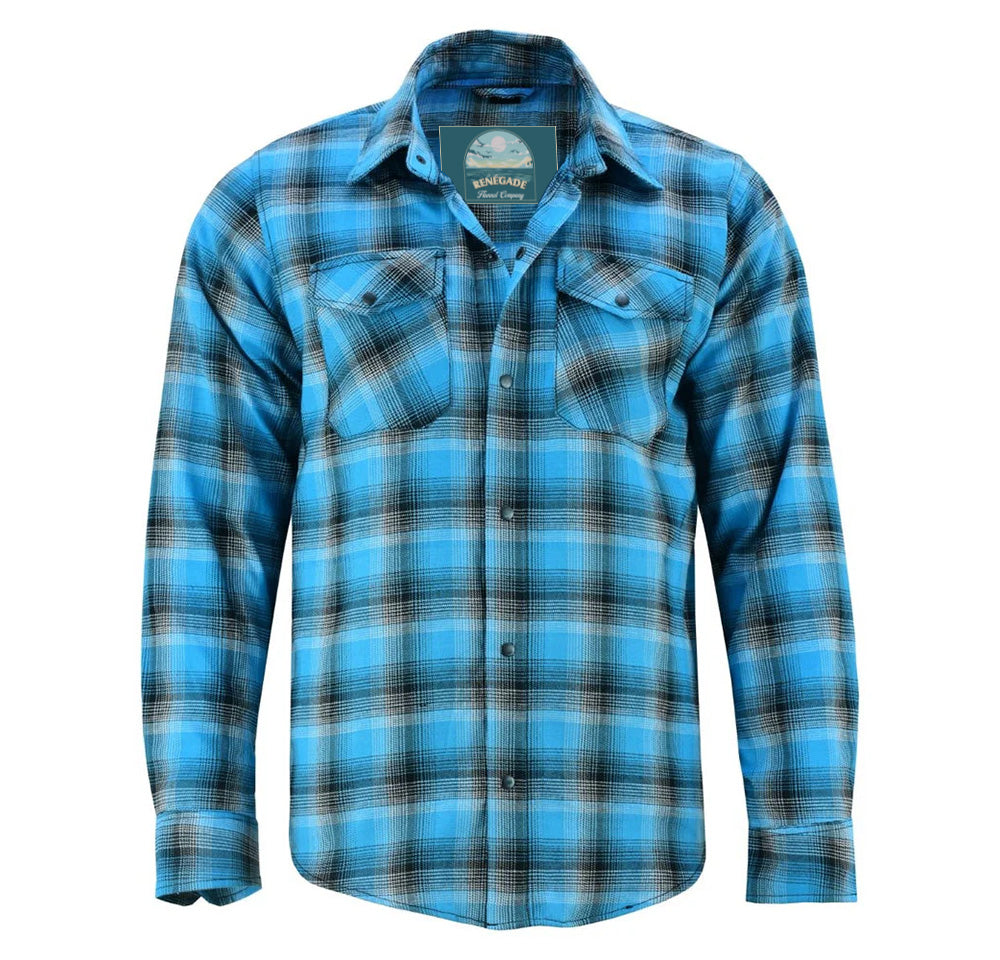RC Flannel Shirt - Blue and Black Shaded
