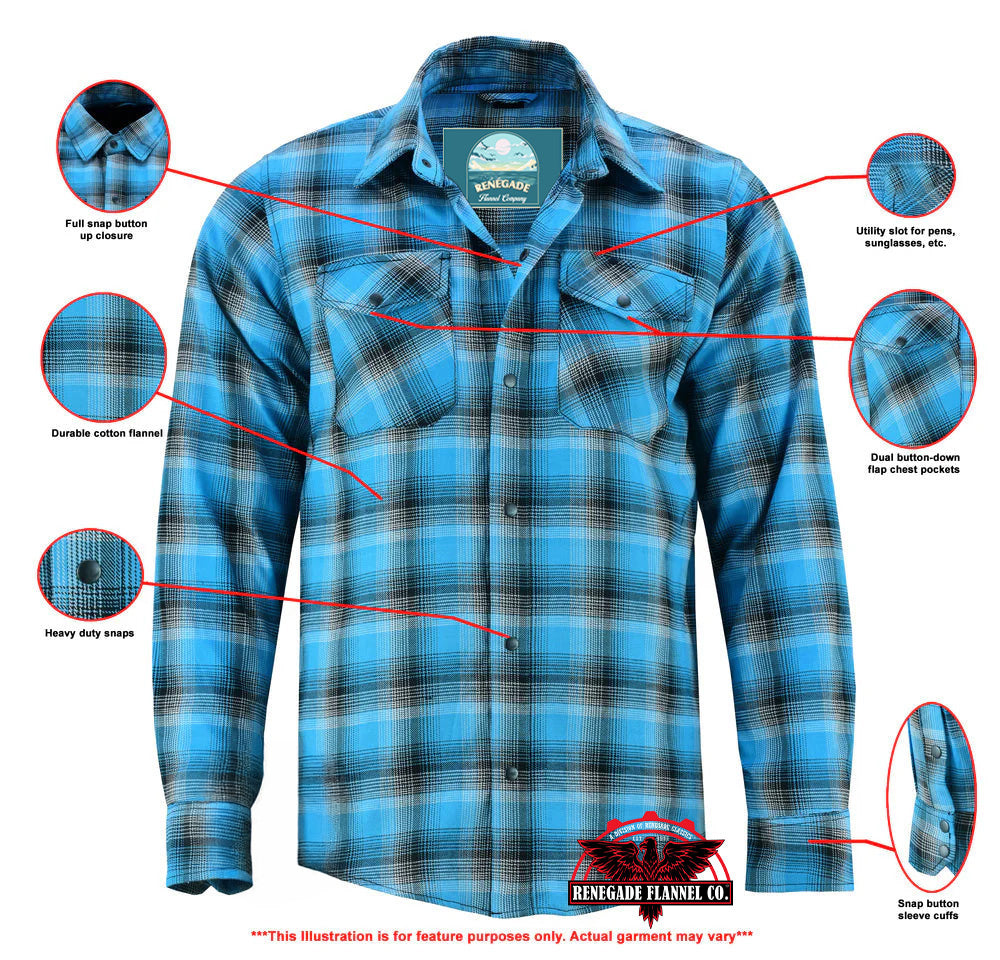 DS Flannel Shirt - Blue and Black Shaded