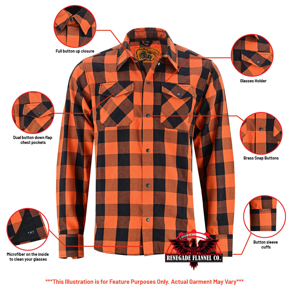 RC Flannel Shirt - Orange and Black