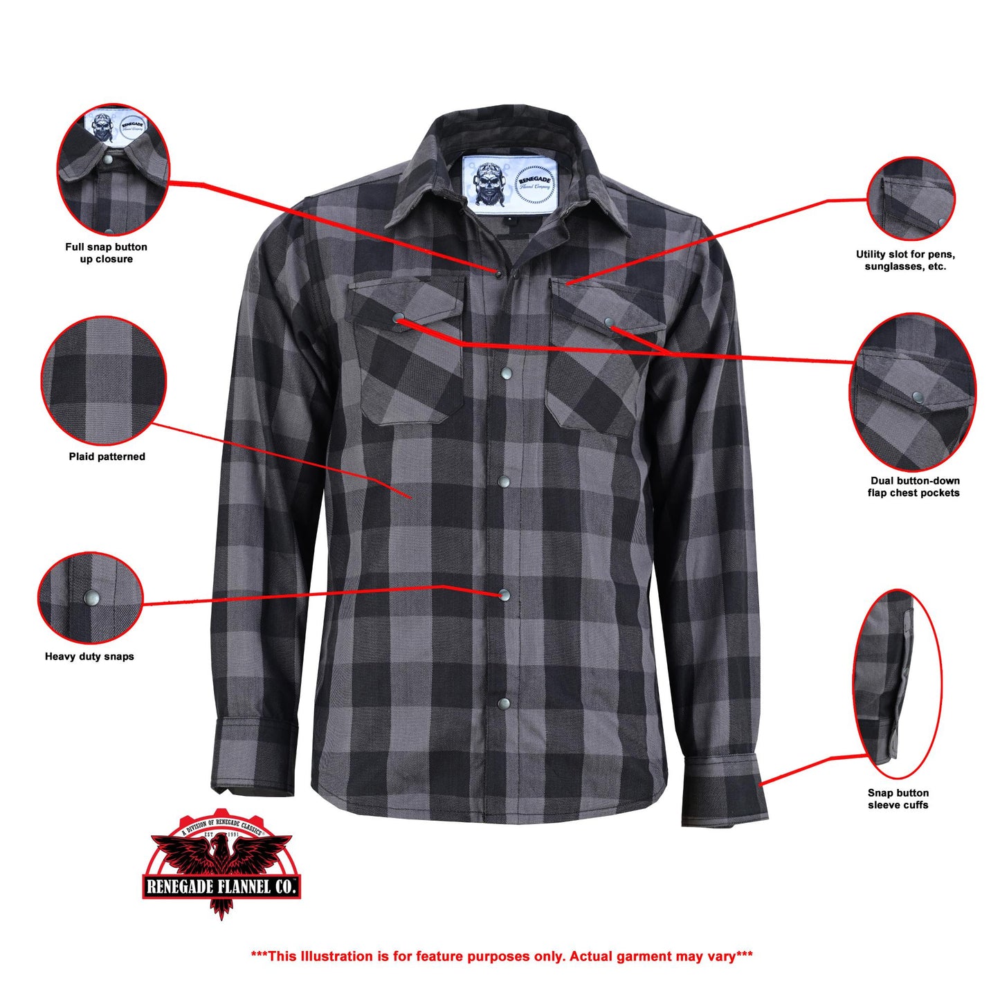 RC Flannel Shirt - Gray and Black