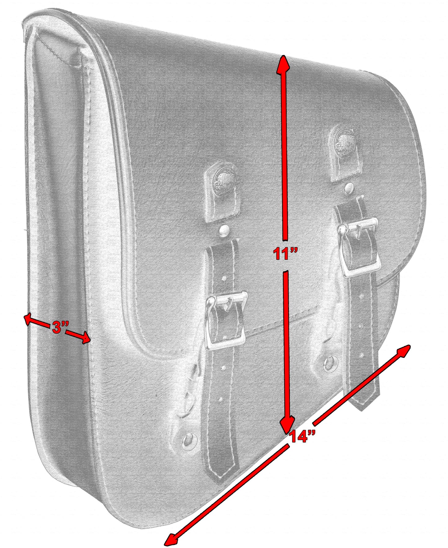 RC Left Side Synthetic Leather Swing Arm Bag W/ Buffalo Snaps