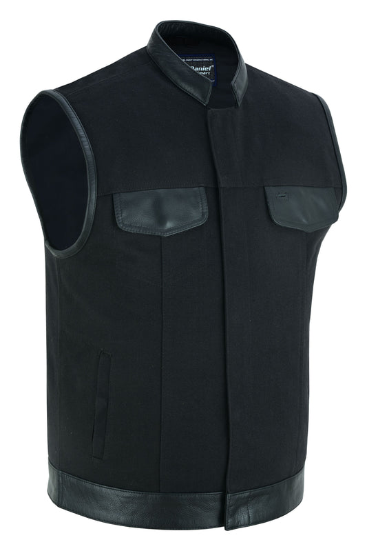 RC Canvas Material Single Back Panel Concealment Vest W/Leather Tr