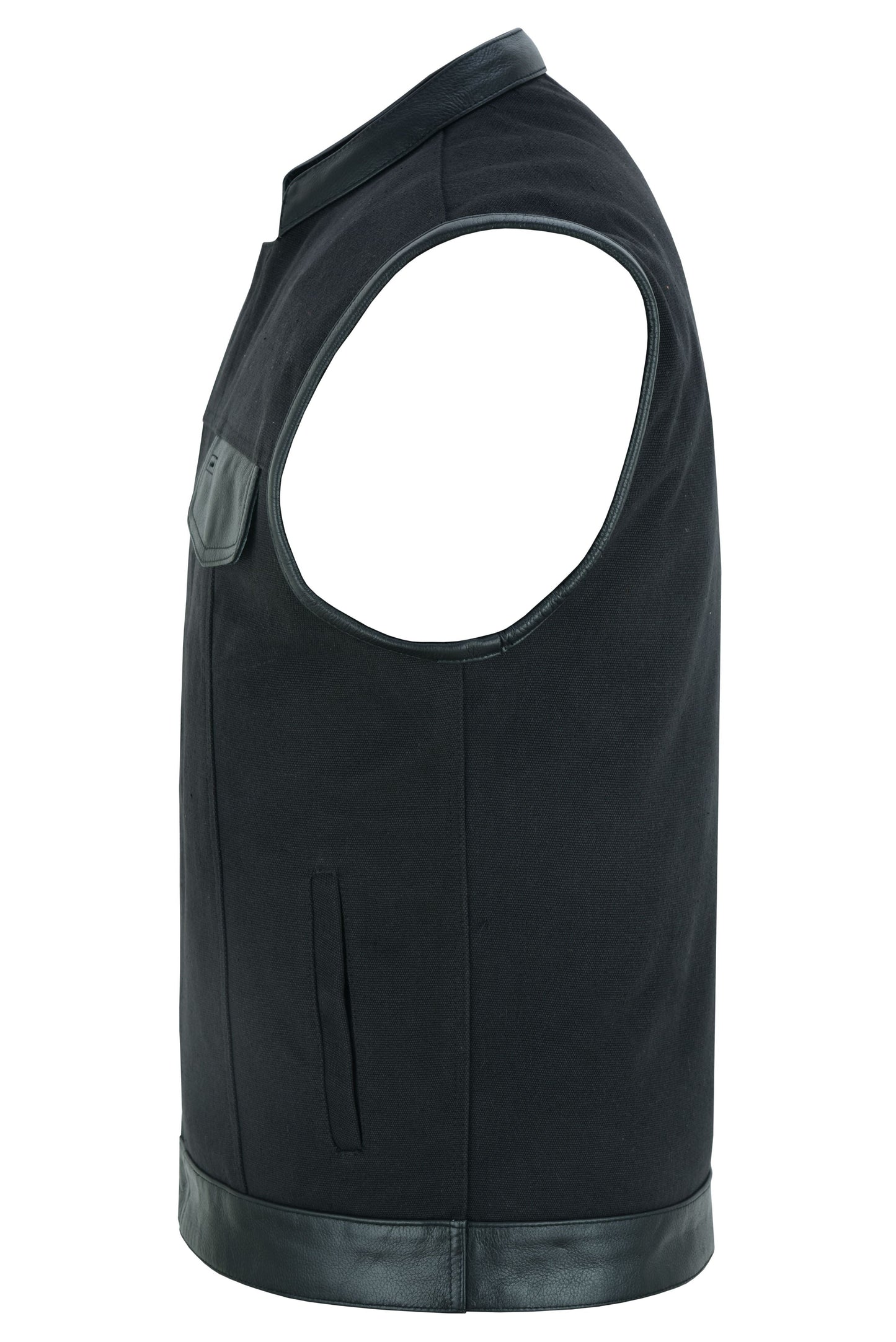 RC Canvas Material Single Back Panel Concealment Vest W/Leather Tr