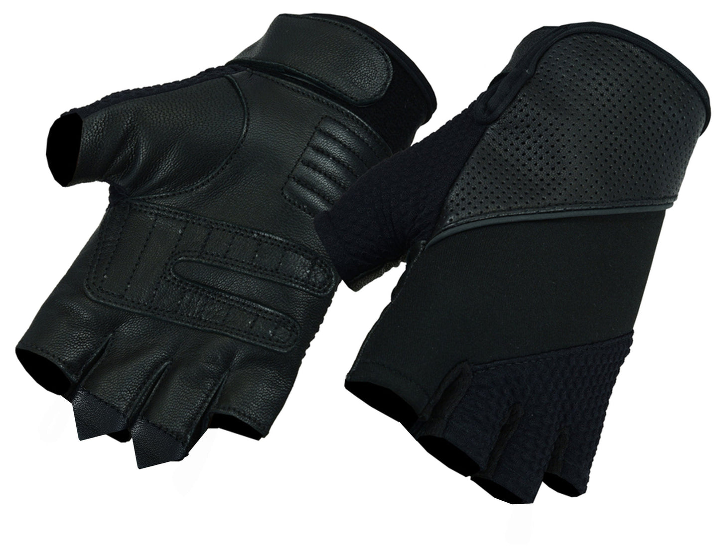 RC Leather/ Textile Fingerless Glove