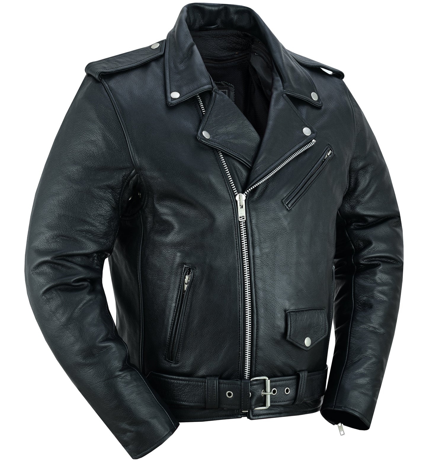 RC Men's Premium Classic Plain Side Police Style Jacket - Black