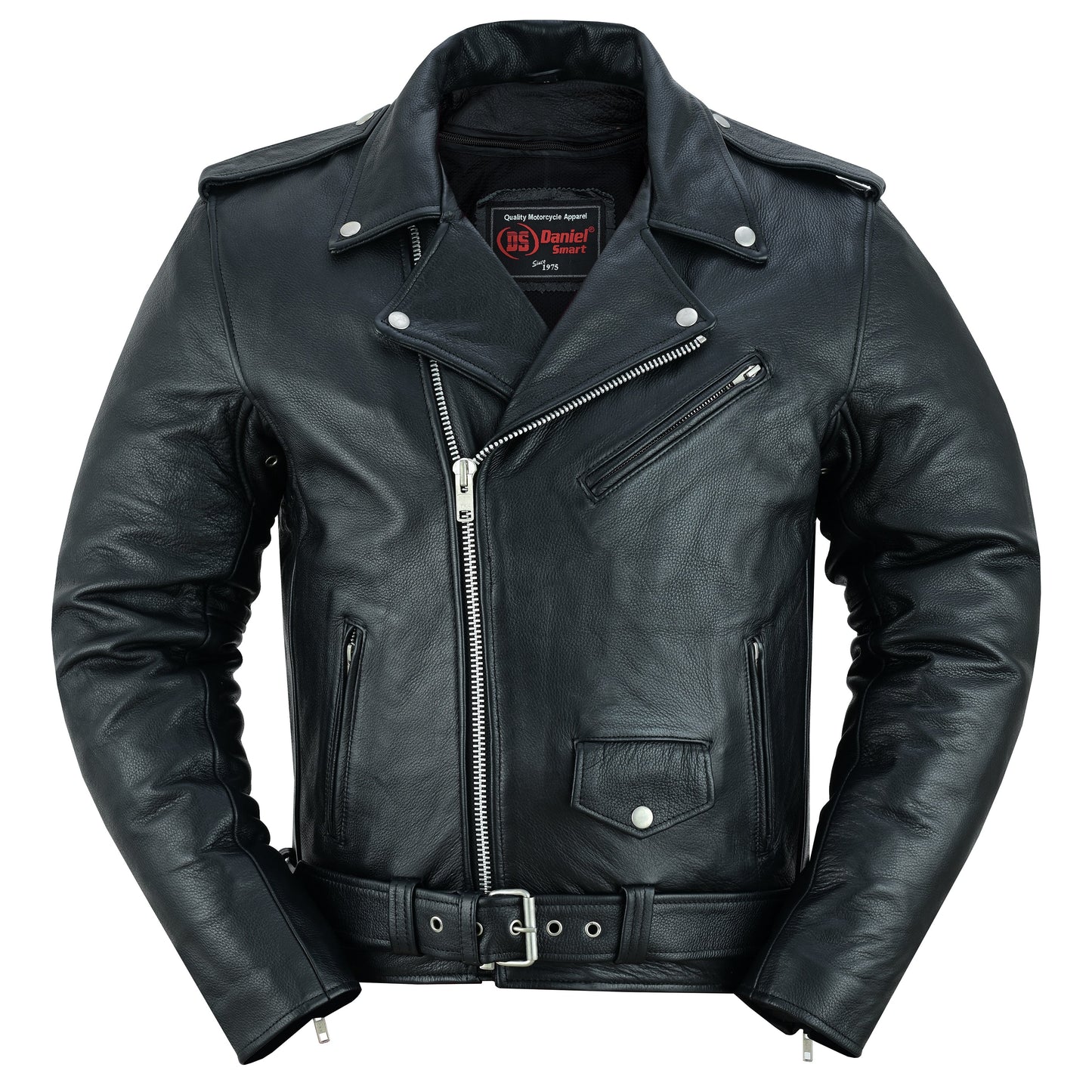 RC Men's Premium Classic Plain Side Police Style Jacket - Black