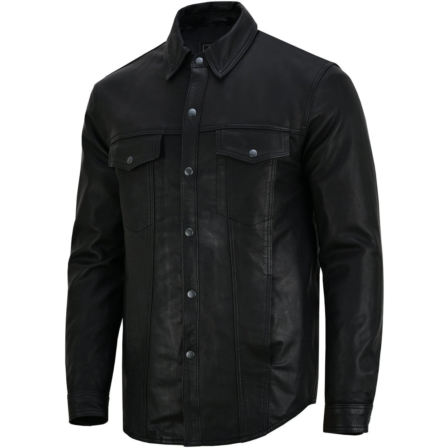 RC Men’s Premium Lightweight  Black Leather Shirt