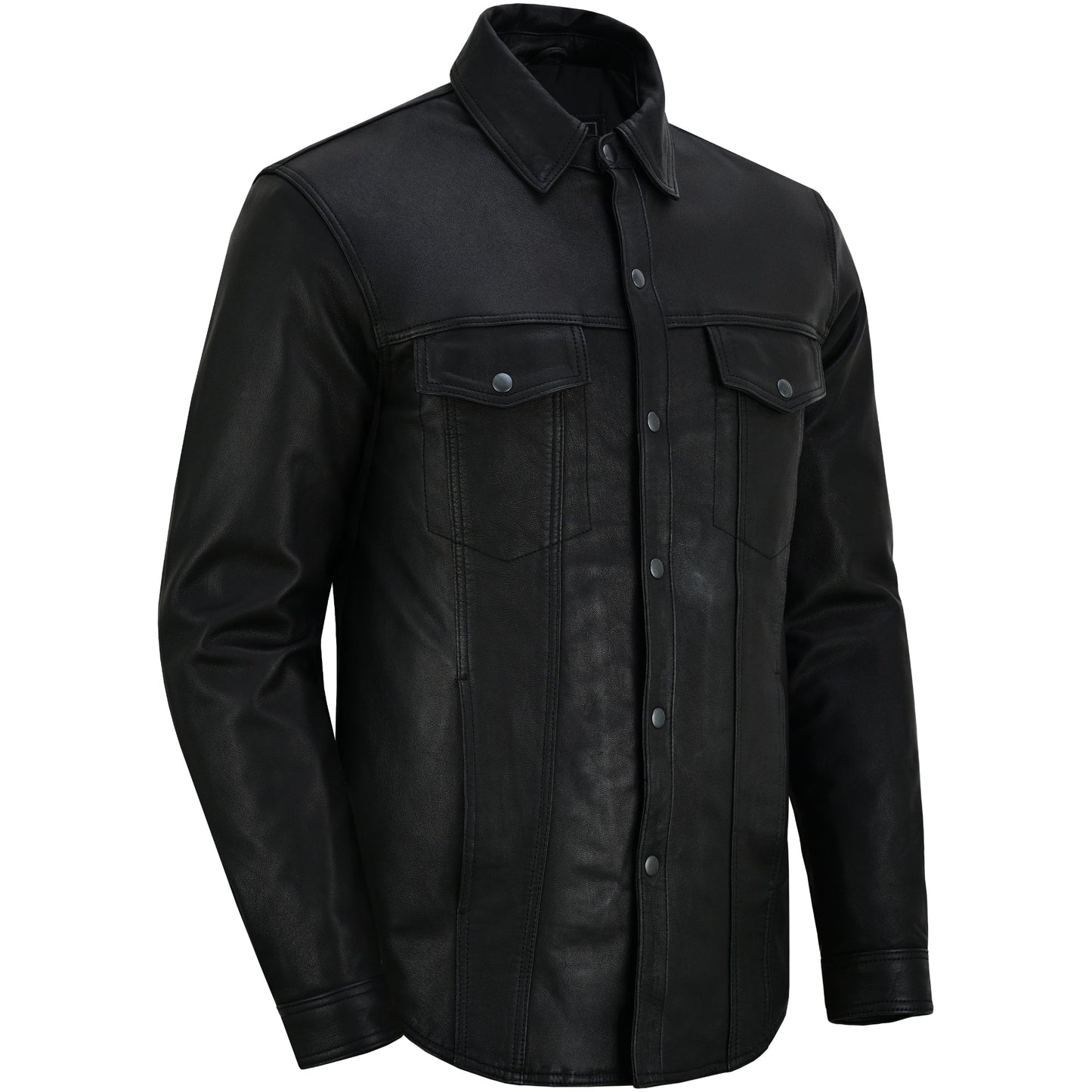 RC Men’s Premium Lightweight  Black Leather Shirt