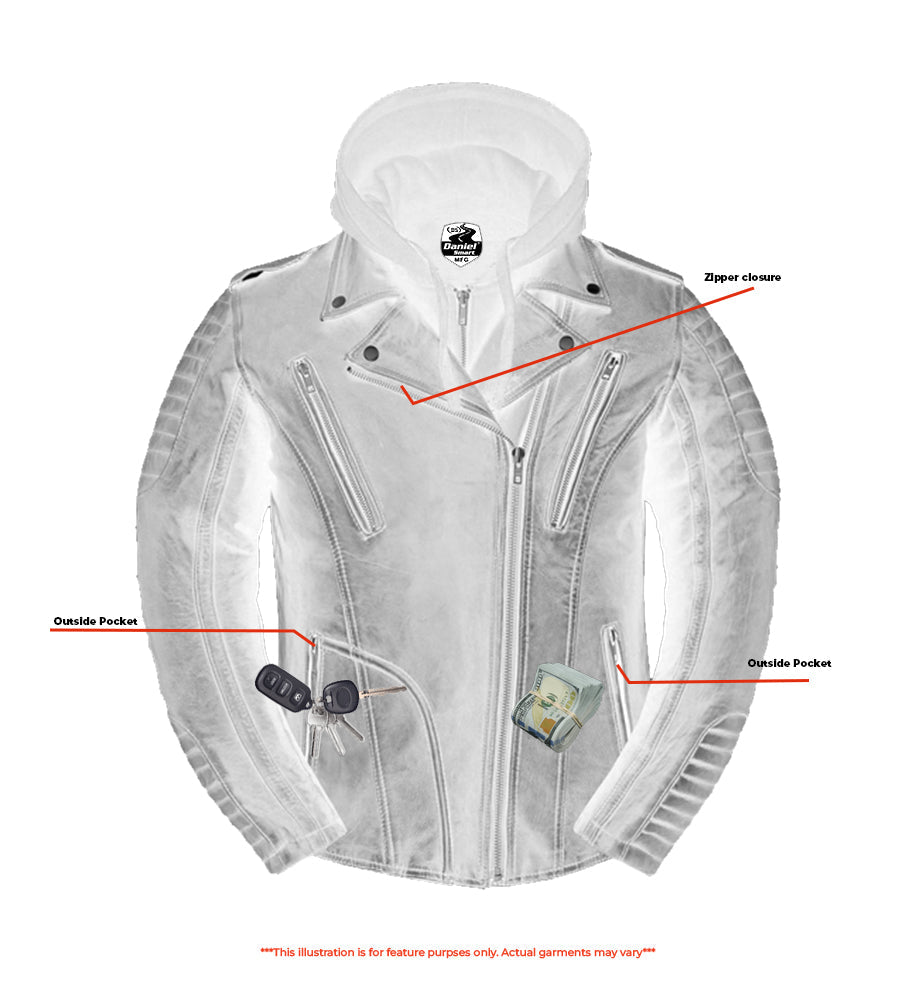 RC Women's Lightweight Drum Dyed Distressed Naked Lambskin M/C Jac