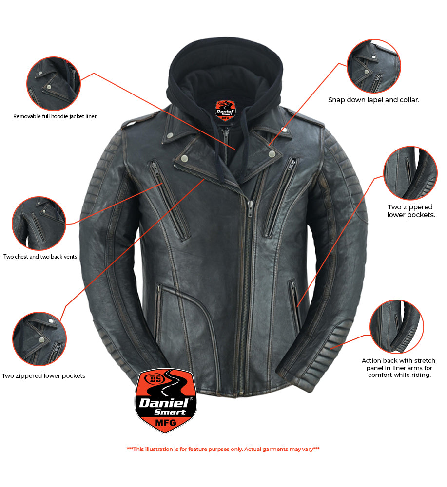 RC Women's Lightweight Drum Dyed Distressed Naked Lambskin M/C Jac