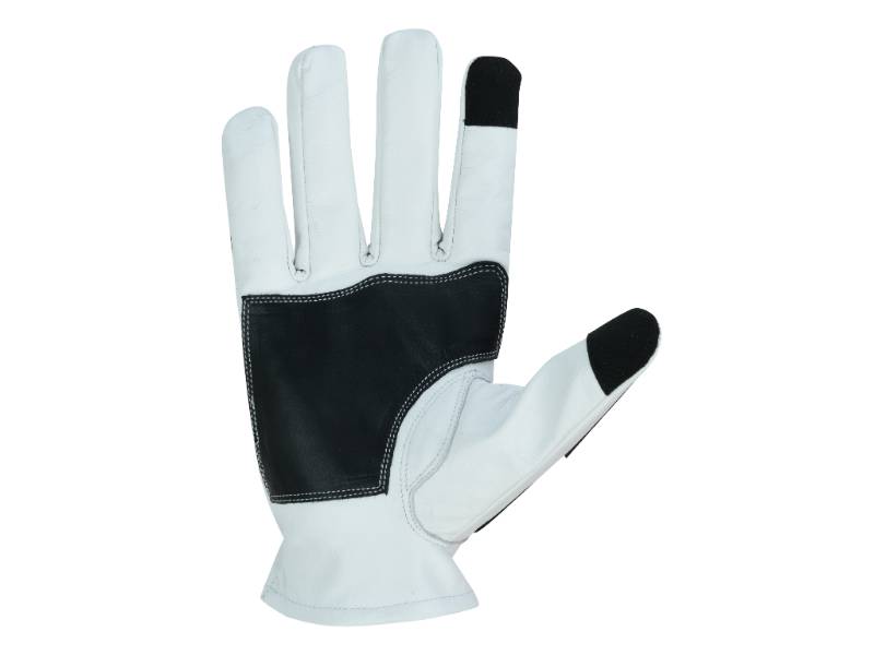 Glove Grace White and Black Skeleton Hand Riding Glove