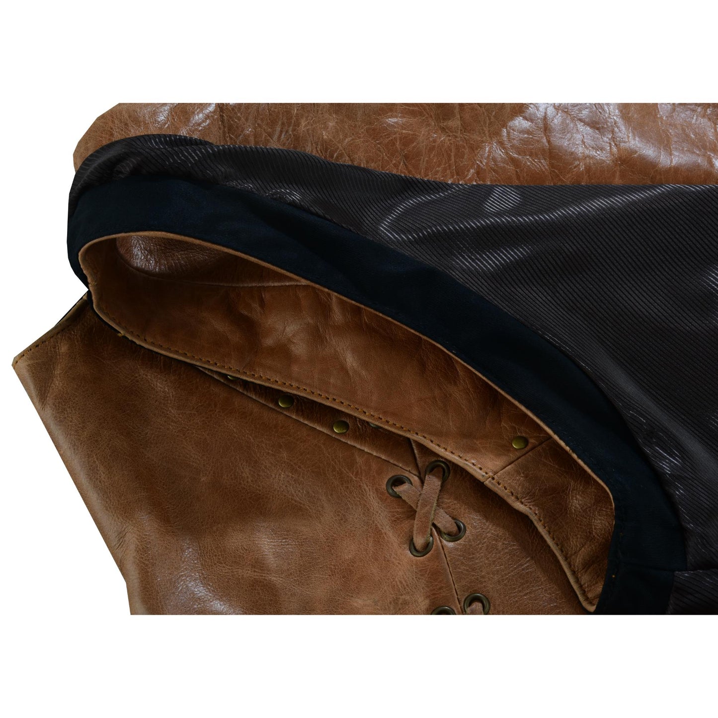 RC Women's Brown Zippered Vest with Lacing Details