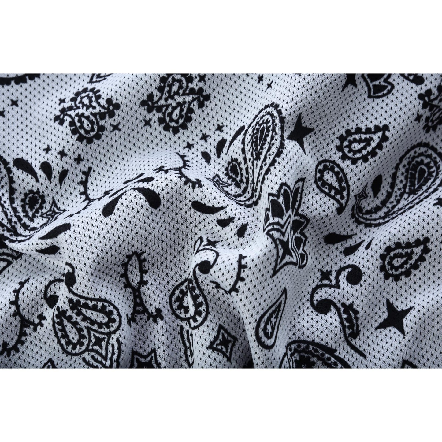 Men's Black Mesh Textile Vest with White Paisley Liner