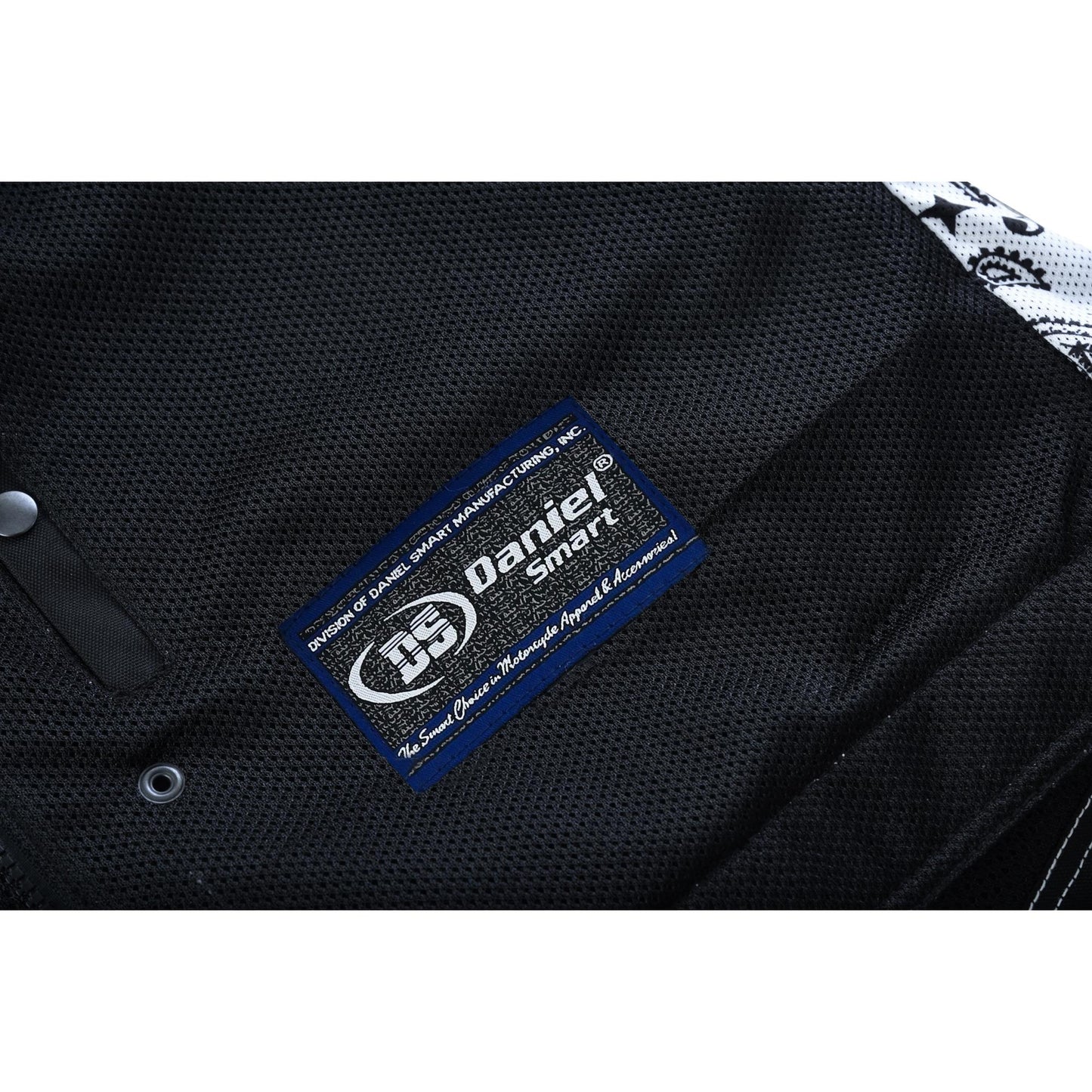 Men's Black Mesh Textile Vest with White Paisley Liner