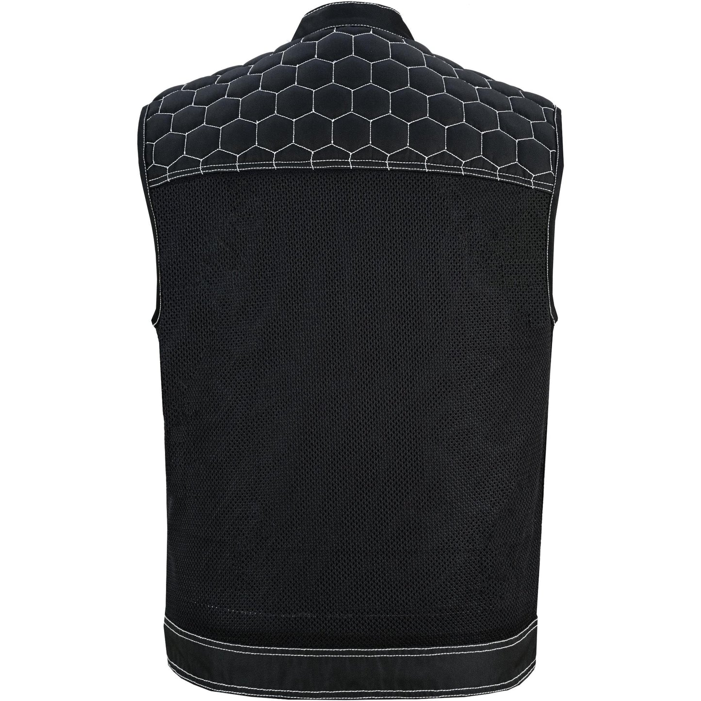 Men's Black Mesh Textile Vest with White Paisley Liner
