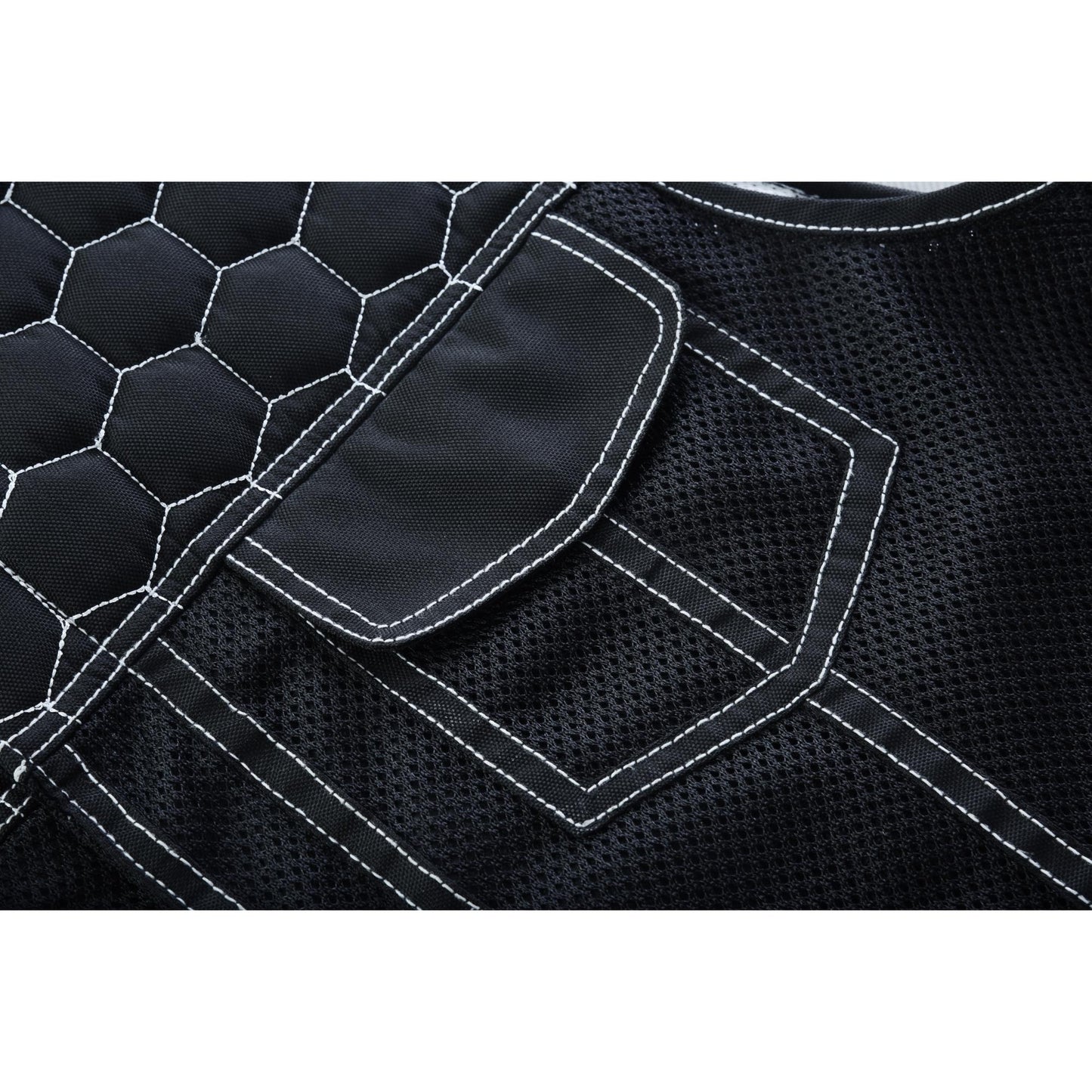 Men's Black Mesh Textile Vest with White Paisley Liner