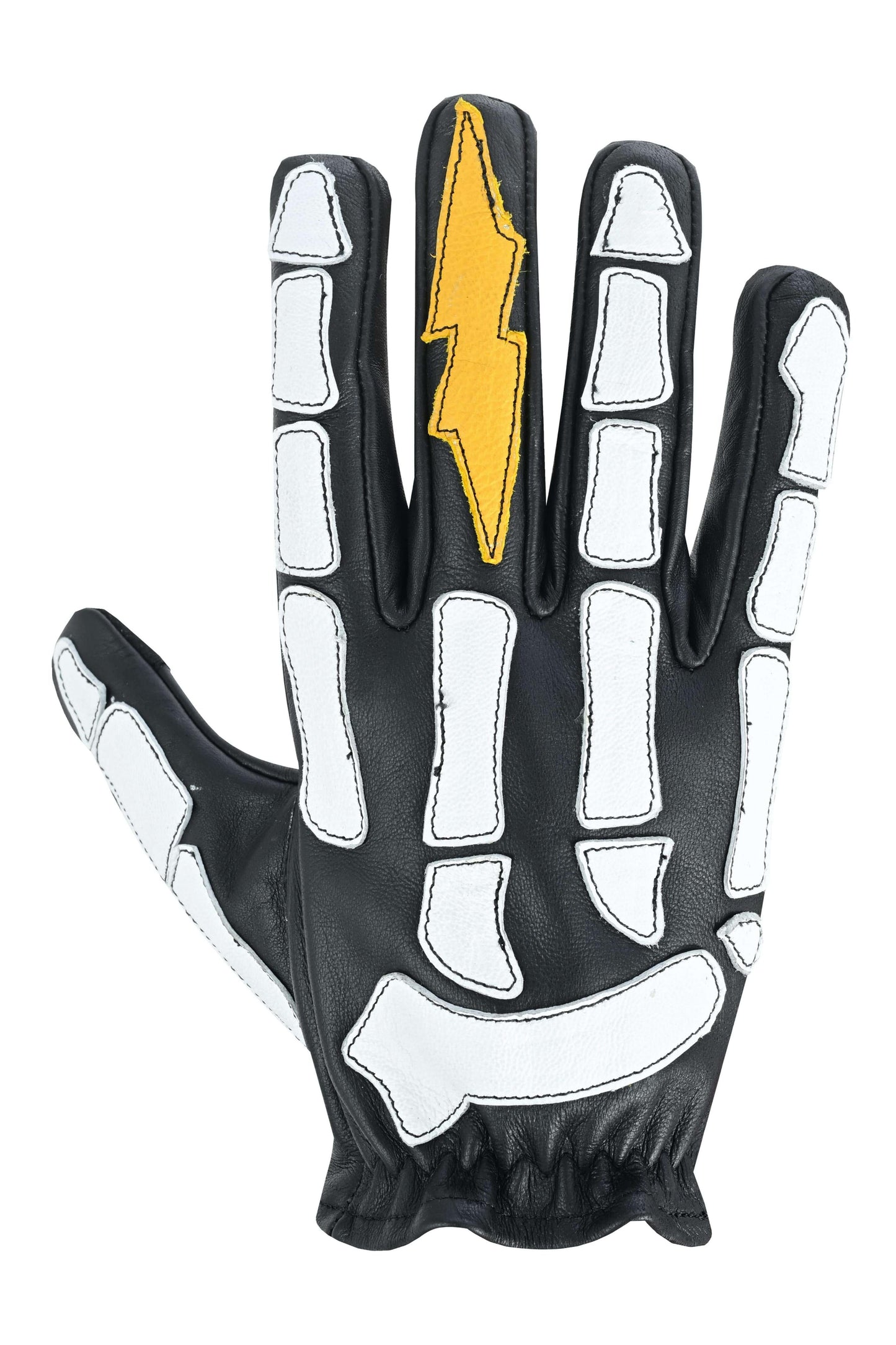Devil HanRC Black White and Yellow Skeleton Bolt Glove