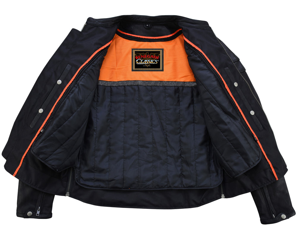 SpeeRCter Black Men’s Leather Motorcycle Jacket