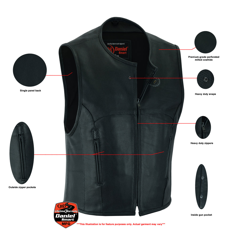 DS Men's Updated Perforated SWAT Team Style Vest - Black