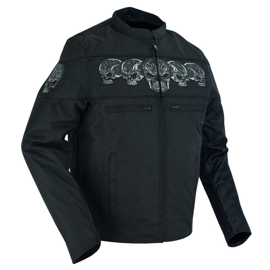 RC Men's Textile Scooter Style Jacket w/ Reflective Skulls