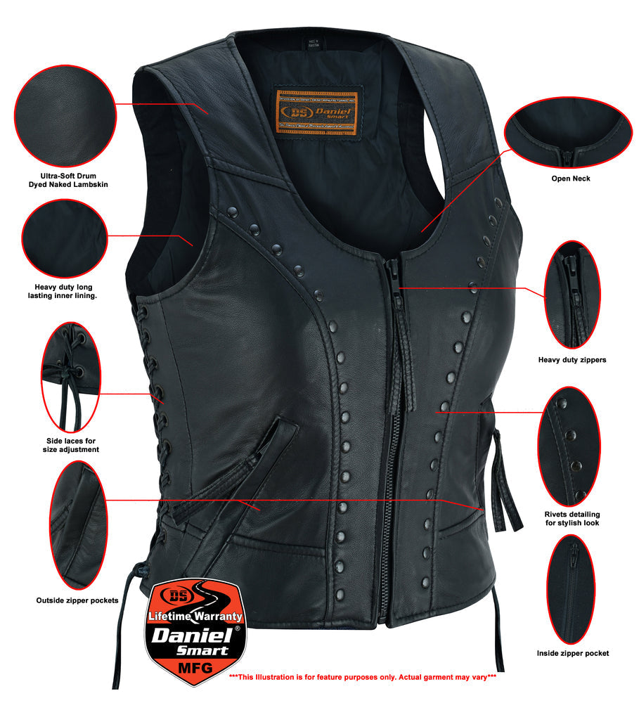 RC Women's Lightweight Vest with Rivets Detailing