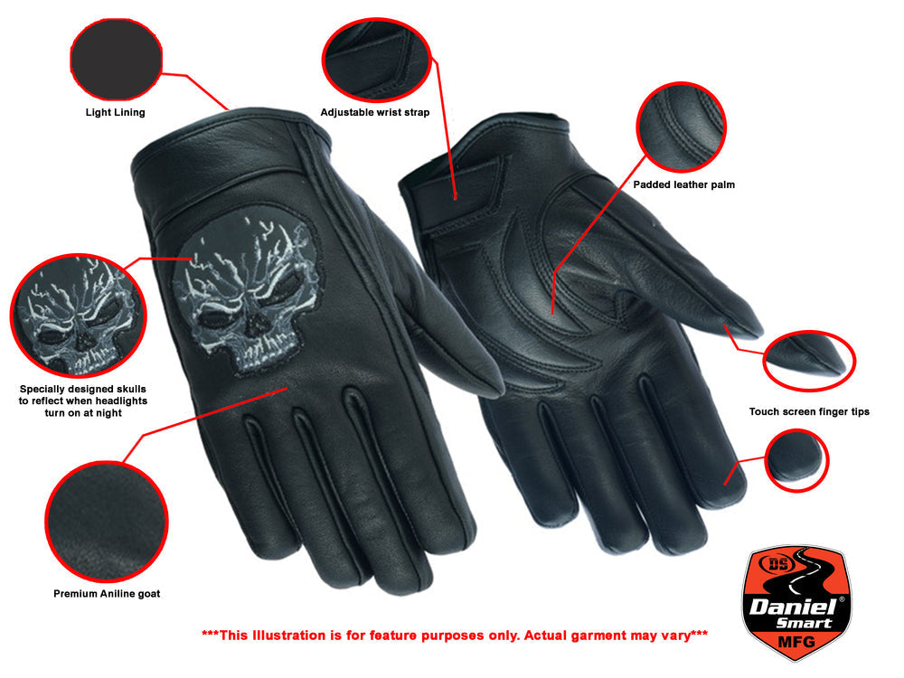 RC Reflective Skull Short Glove
