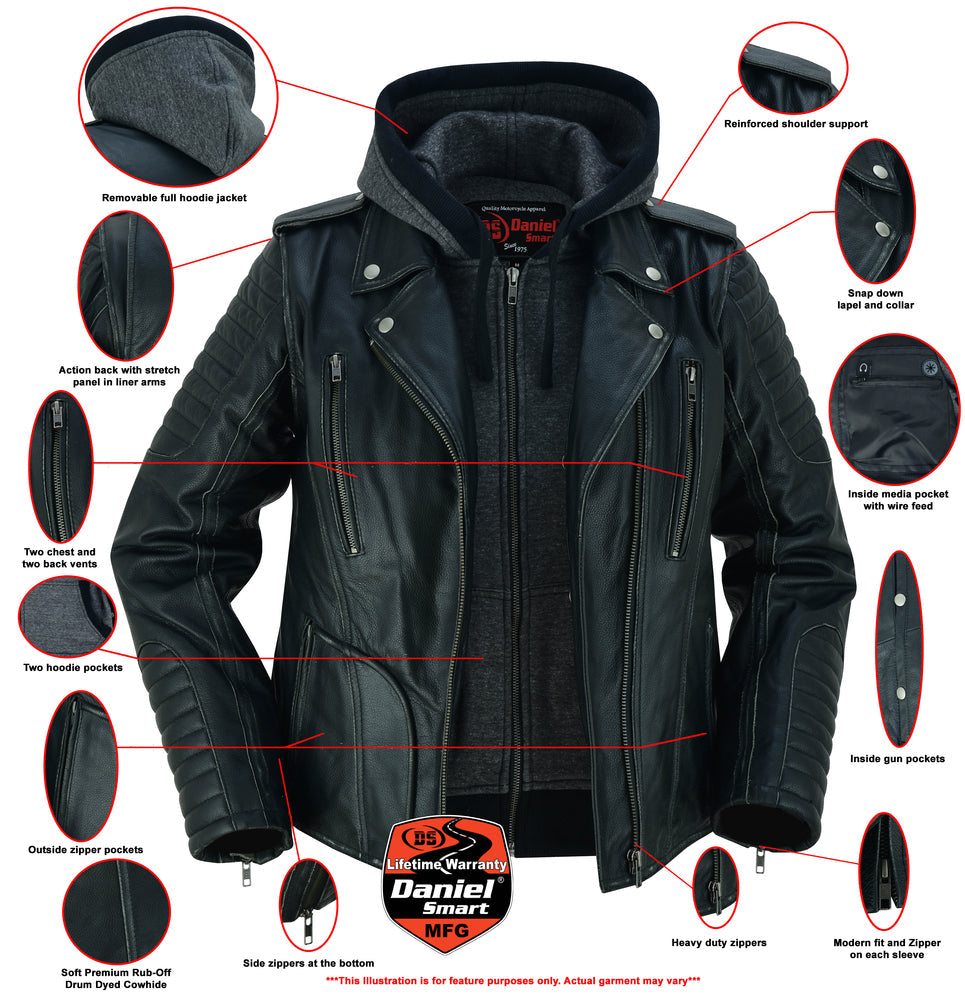 DS Women's M/C Jacket with Rub-Off Finish