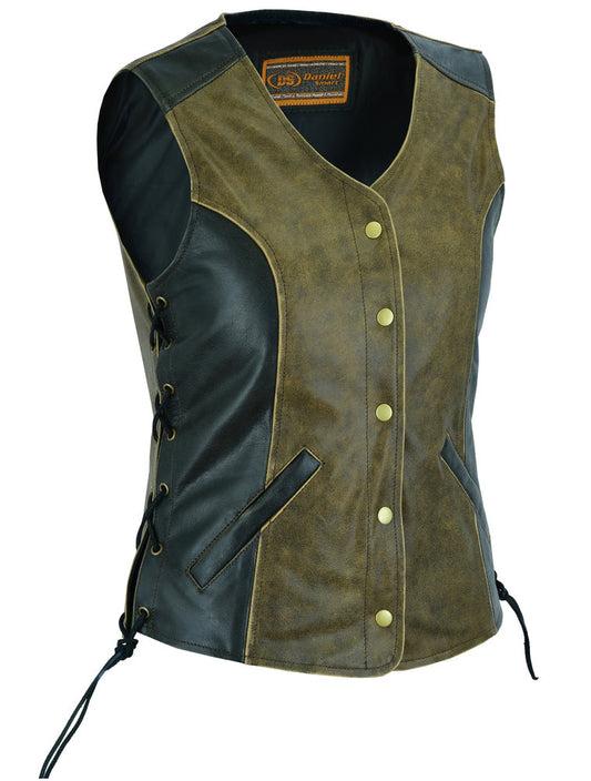 RC  Women's Stylish Longer Body ¾ Vest - Side Laces - Two T