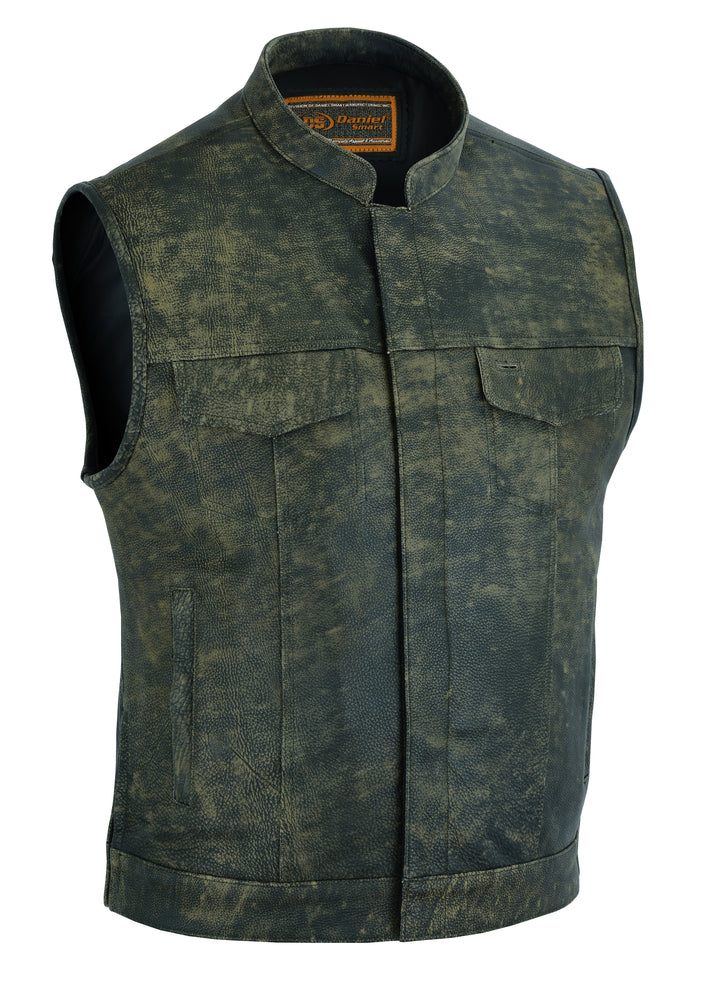 RC Men's Antique Brown Leather Motorcycle Vest
