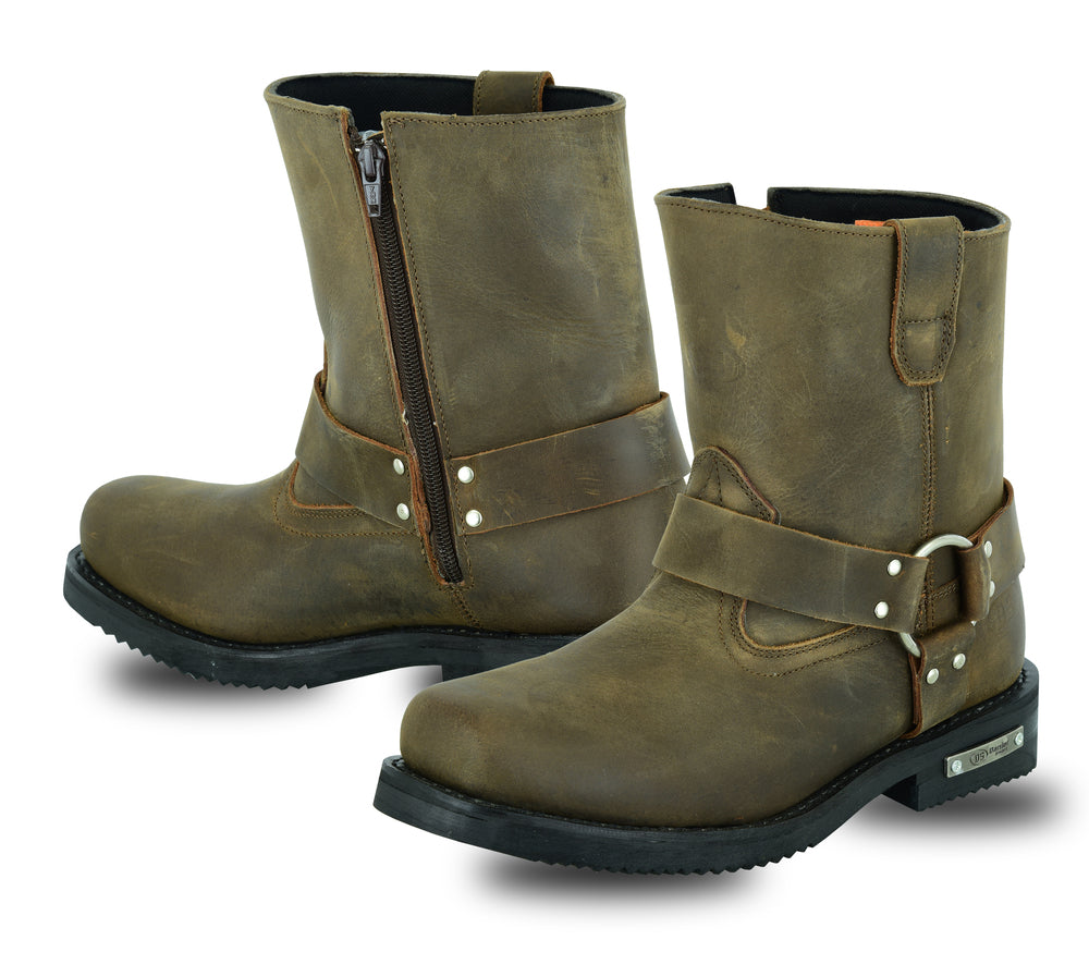 DS Men's Side Zipper Waterproof Boots- Brown