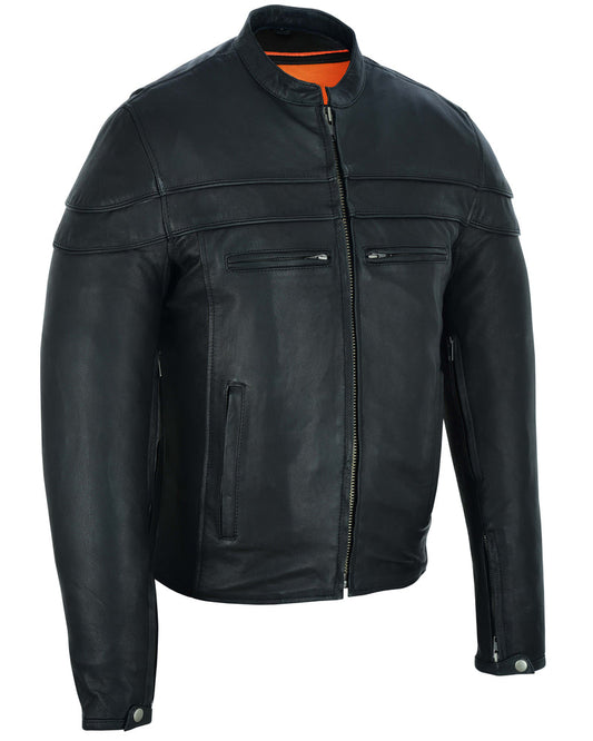SpeeRCter Black Men’s Leather Motorcycle Jacket