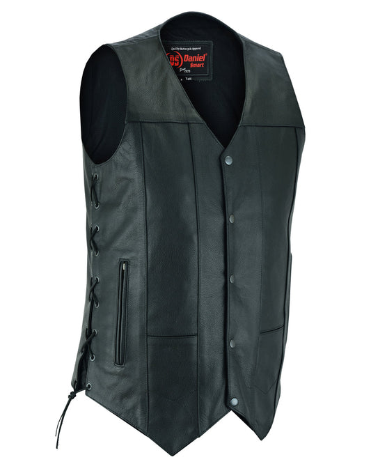 RC Men's Ten Pocket Utility Black Vest - TALL