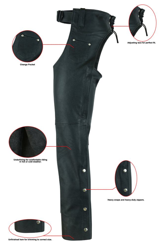 DS Unisex Basic Coin Pocket Leather Chaps