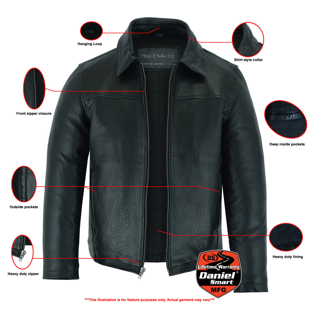 RC Men's Black Drum Dyed New Zealand Lambskin Jacket