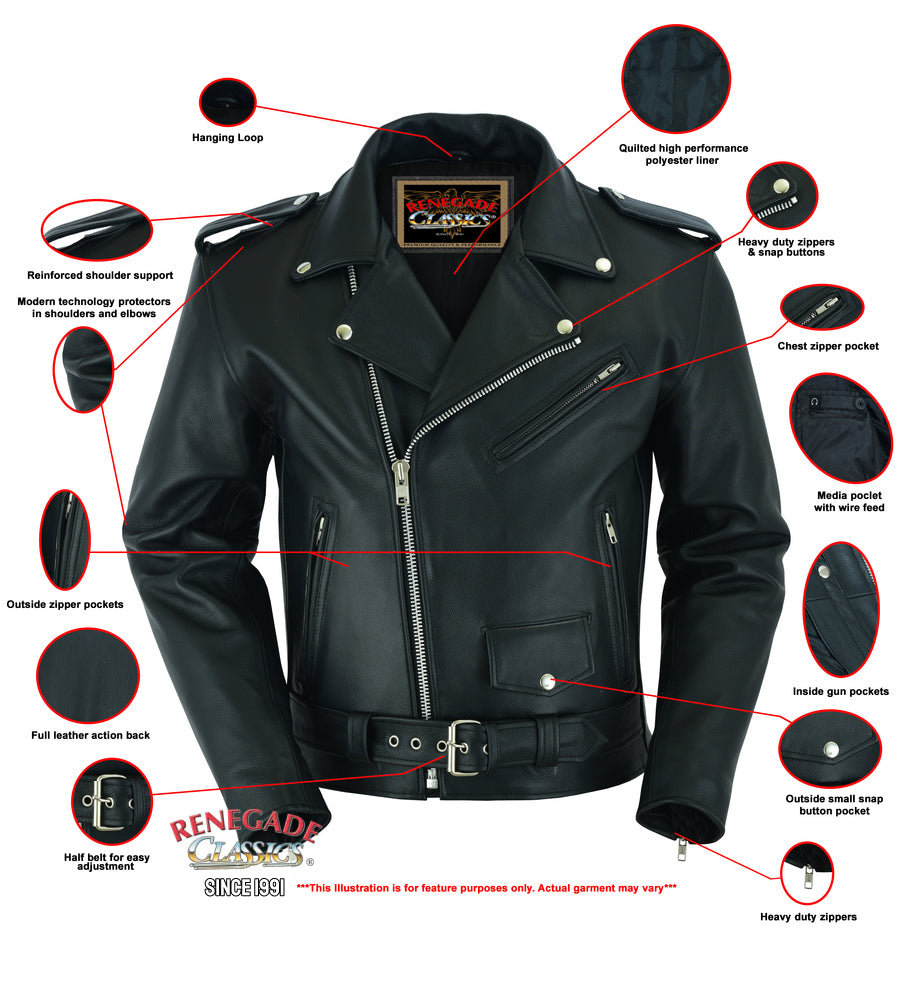 Super Arnold Men’s Black Leather Jacket – Retro Design