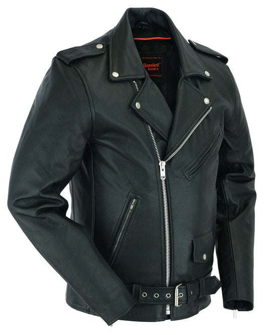 RC Men's Classic Plain Side Police Style M/C Jacket - TALL