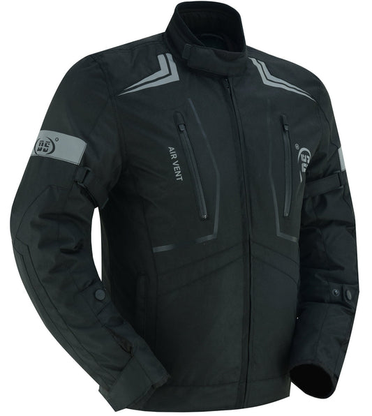 RC Flight Wings - Mens Textile Motorcycle Jacket - Black