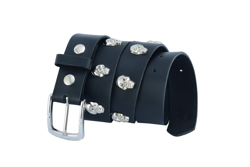BLT Skull HeaRC Black Genuine Leather Belt