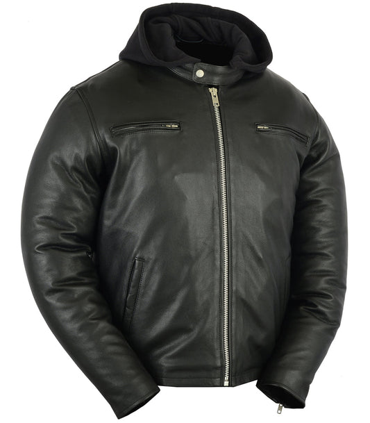 RC Men’s Black Sporty Cruiser Leather Jacket