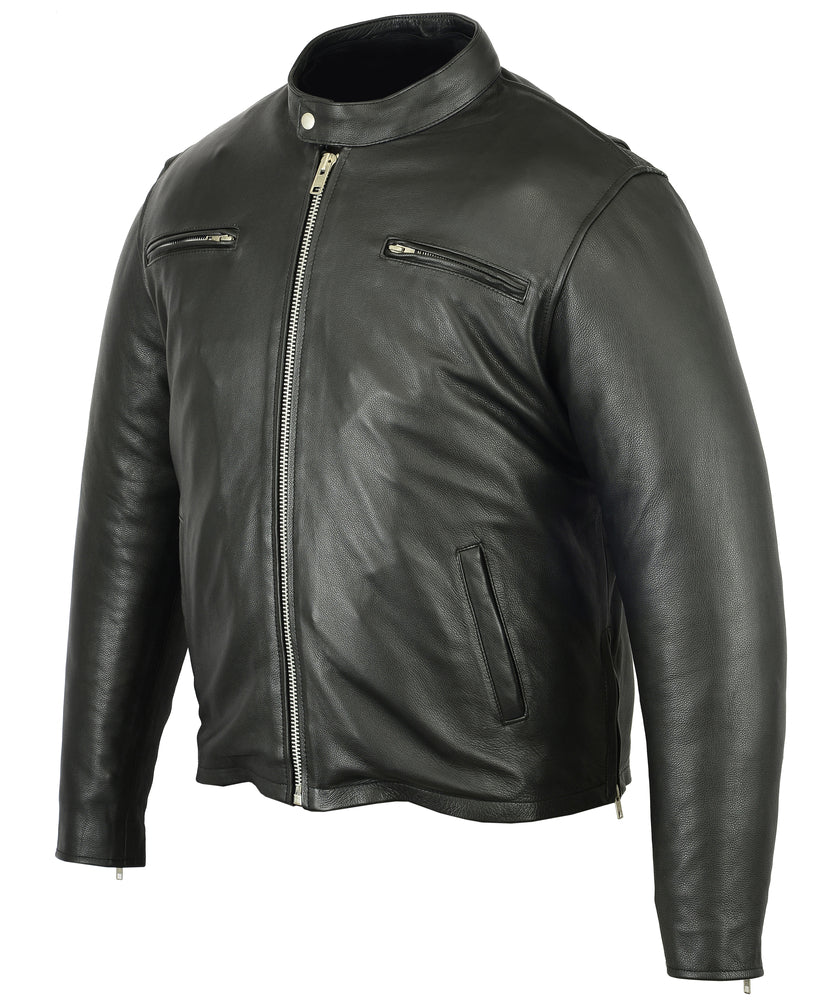 RC Men’s Black Sporty Cruiser Leather Jacket