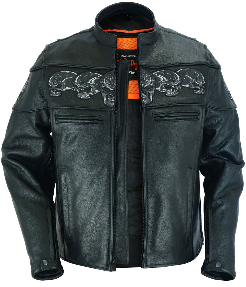 RC Men’s Black Reflective Skulls Scooter Jacket