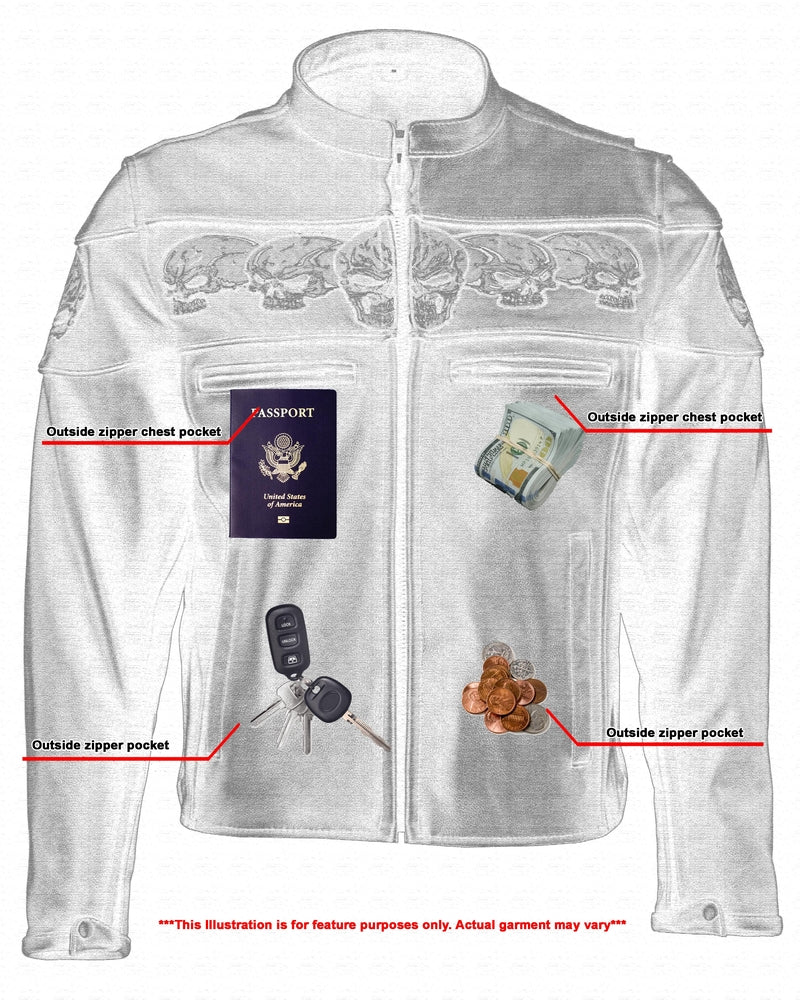 RC Men’s Black Reflective Skulls Scooter Jacket